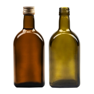 Sada 50 kusů – láhev RUM 350 ml hnědá na likéry, whisky, jagermeister