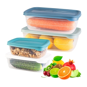 4× nádoby Lunchbox na skladování potravin a drobností Trendbox 0,3 l + 0,6 l + 1,2 l + 2 l