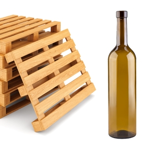 Skleněná láhev Bordeaux 750 ml olivová na víno, likéry, domácí pálenku – paleta 1631 kusů