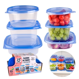 15× nádoby na potraviny Multibox s víčky (10× 750 ml + 5× 950 ml)