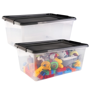 Plastová nádoba 40 l – organizér s víkem na kolečkách pro skladování