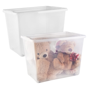 Plastová nádoba 80 l – organizér s víkem na kolečkách pro skladování