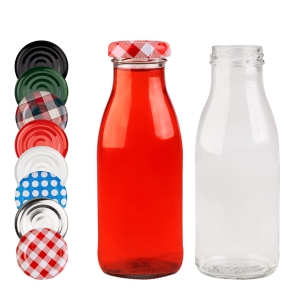 Sada 10 kusů – skleněná láhev SOK 250 ml na džusy, vodu, mléko, likéry + DÁREK