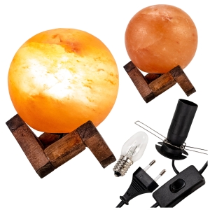 Solná lampa – koule ve stojanu z přírodní himálajské soli – ionizátor