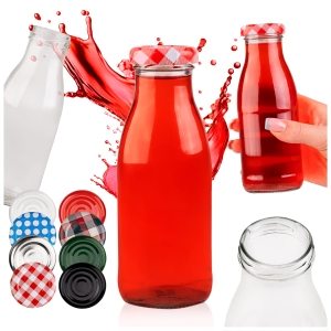Sada 100 kusů – skleněná láhev SOK 250 ml na džusy, vodu, mléko, likéry + DÁREK