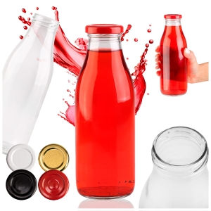 Skleněná láhev SOK 500 ml na džusy, vodu, mléko, likéry, víno + DÁREK