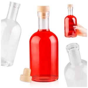 Sada 50 kusů – skleněná láhev Tadek 500 ml na likéry, víno, tinktury, vodku