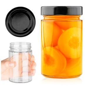 Vysoká sklenice 330 ml na med, koření, džem, zavařeniny, houby + DÁREK