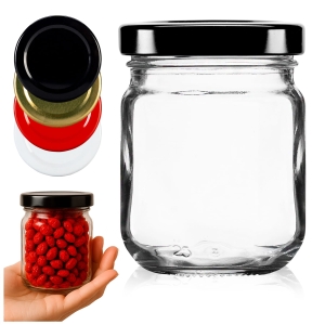 Skleněná sklenice na koření 130 ml, sklenice na med, marmeládu, džem