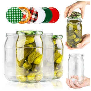 Sada 24 kusů – sklenice 815 ml na zavařeniny, okurky, med, džusy
