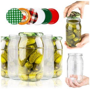 64× sklenice 815 ml na zavařeniny, okurky, med, šťávy