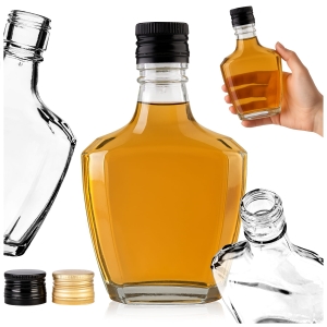 Skleněná láhev HERKULES 200 ml na whisky, koňak a likéry