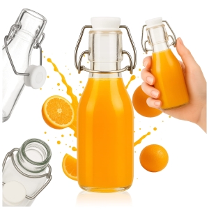 Láhev KULATÁ 110 ml na likéry, džus + mechanická zátka + DÁREK