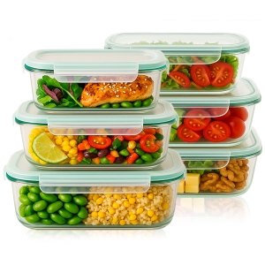 6x skleněné nádoby LUNCHBOX hermetické na skladování potravin