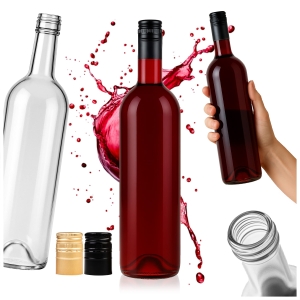 30x bílá láhev Bordeaux 750 ml se šroubovacím uzávěrem na víno