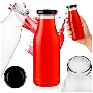 20x skleněná láhev Sok 500 ml na džusy, vodu, mléko, likéry + DÁREK