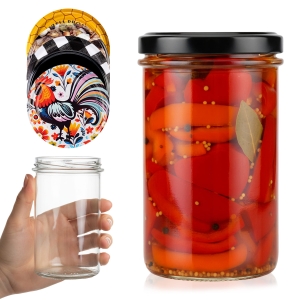 Skleněná zavařovací sklenice 545 ml jednoduchá s okrajem na houby, zavařeniny, džemy, maso + ZDARMA