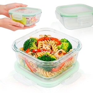 Hermetická čtvercová skleněná nádoba 510 ml na skladování potravin