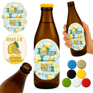 10× láhev Vichy 500 ml hnědá na pivo, cider, radler + 10× samolepicí etikety