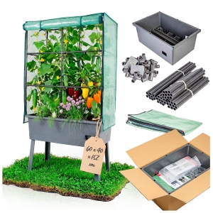 Mini balkonový skleník, vyvýšený květináč na zeleninu a květiny 60 × 40 × 152 cm