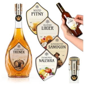 5x Samolepicí etikety s kolkem ICONA VELKÁ na láhve, nalévky, lihoviny, domácí pálenku, destilát, likér, víno, med