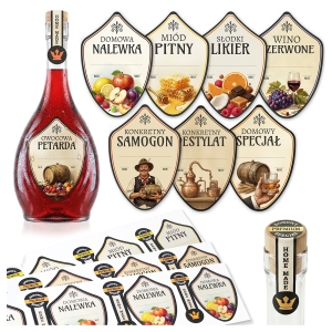 20x Samolepicí etikety s kolkem ICONA VELKÁ na láhve, nalévky, lihoviny, domácí pálenku, destilát, likér, víno, med