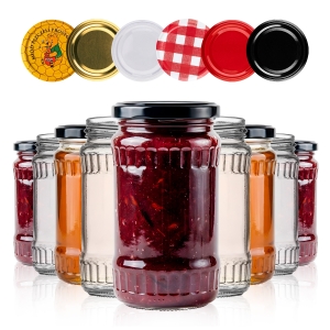 10x skleněné zavařovací sklenice 370 ml na zavařeniny, džemy, omáčky, saláty + ZDARMA