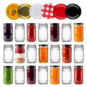 50x skleněné zavařovací sklenice 370 ml na zavařeniny, džemy, omáčky, saláty + ZDARMA