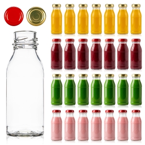 100x mini skleněné lahvičky Kubuś 125 ml na šťávy, shoty, nápoje + ZDARMA