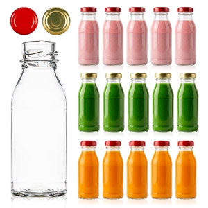 50x mini skleněné lahvičky Kubuś 125 ml na šťávy, shoty, nápoje + ZDARMA