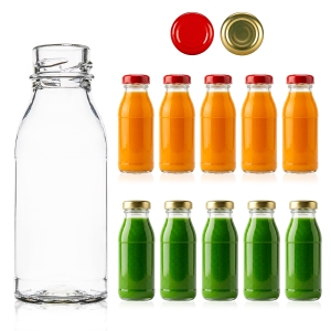 20x mini skleněné lahvičky Kubuś 125 ml na šťávy, shoty, nápoje + ZDARMA