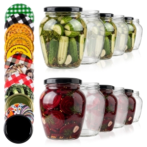 24x skleněné sklenice Amfora 720 ml na houby, zavařeniny, marmelády a med