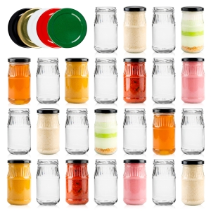 100× skleněné zavařovací sklenice 190 ml Chrzanówka na zavařeniny, omáčky, protlaky, hořčici a džemy + ZDARMA