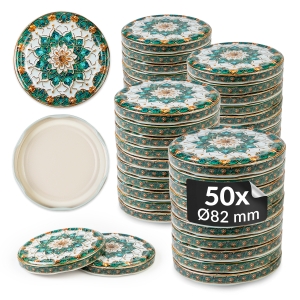 50x víčko TWIST MODRÁ KERAMIKA MIX fi 82 mm na sklenice, zavařovací sklenice
