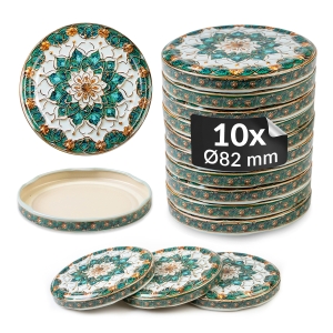 10x víčko TWIST MODRÁ KERAMIKA MIX fi 82 mm na sklenice, zavařovací sklenice