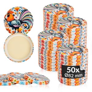 50x uzávěr víčko Folk fi 82 mm na sklenice, nádoby