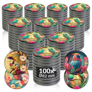100x víčko Ptáci, průměr 82 mm, na sklenice a zavařovací sklenice