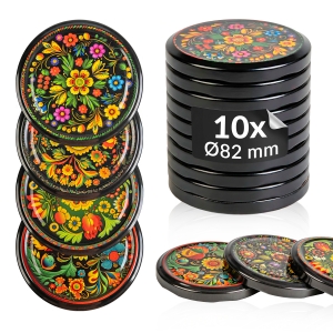 10× víčko Haftowanka fi 82 mm na sklenice, zavařovací sklenice