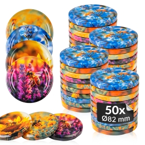 50x víčko TWIST VČELY MIX fi 82 mm na sklenice, zavařovací sklenice