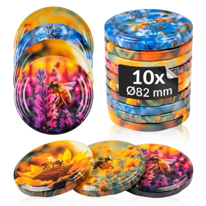 10x víčko TWIST VČELY MIX fi 82 mm na sklenice, zavařovací sklenice