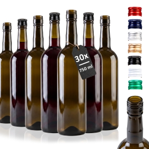Sada 30 kusů – láhev BORDEAUX 750 ml NA ŠROUBOVACÍ UZÁVĚR na víno