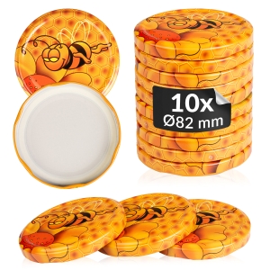 10x víčko na med Gucio, průměr 82 mm, na sklenice a zavařovací sklenice
