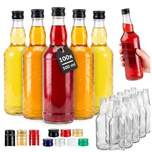 Sada 100 kusů – skleněná láhev MONOPOLOWÁ 500 ml na pálenku, vodku