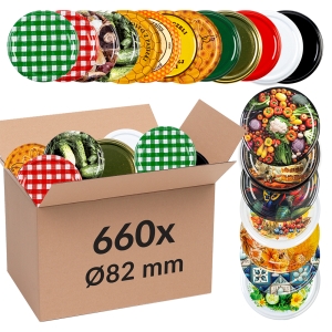 660× víčko šroubovací fi 82 mm na sklenice, zavařovací sklenice – karton