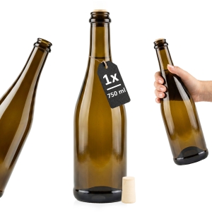 Láhev Champagne 750 ml olivová na víno, šťávy a likéry