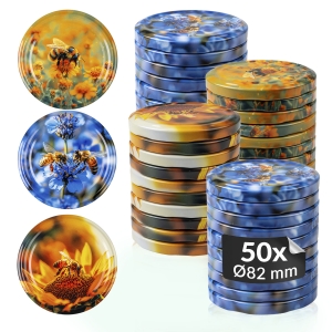 50x víčko TWIST VČELY MIX fi 82 mm na sklenice, zavařovací sklenice