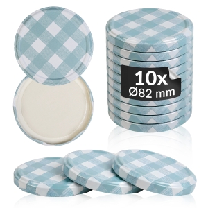 10x víčko s šedou kostkou, průměr 82 mm, na sklenice a zavařovací sklenice