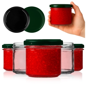 10x Skleněná dóza PROSTÝ 130 ml na koření, med, marmeládu, džem, zavařeniny