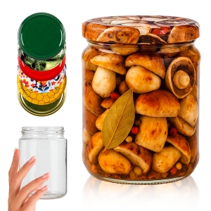 Skleněná sklenice 540 ml na zavařeniny, džemy, med, povidla