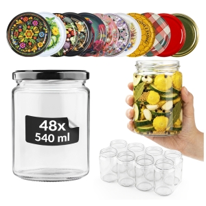 Sada 48 kusů - sklenice 540 ml na zavařeniny, džemy, med, povidla